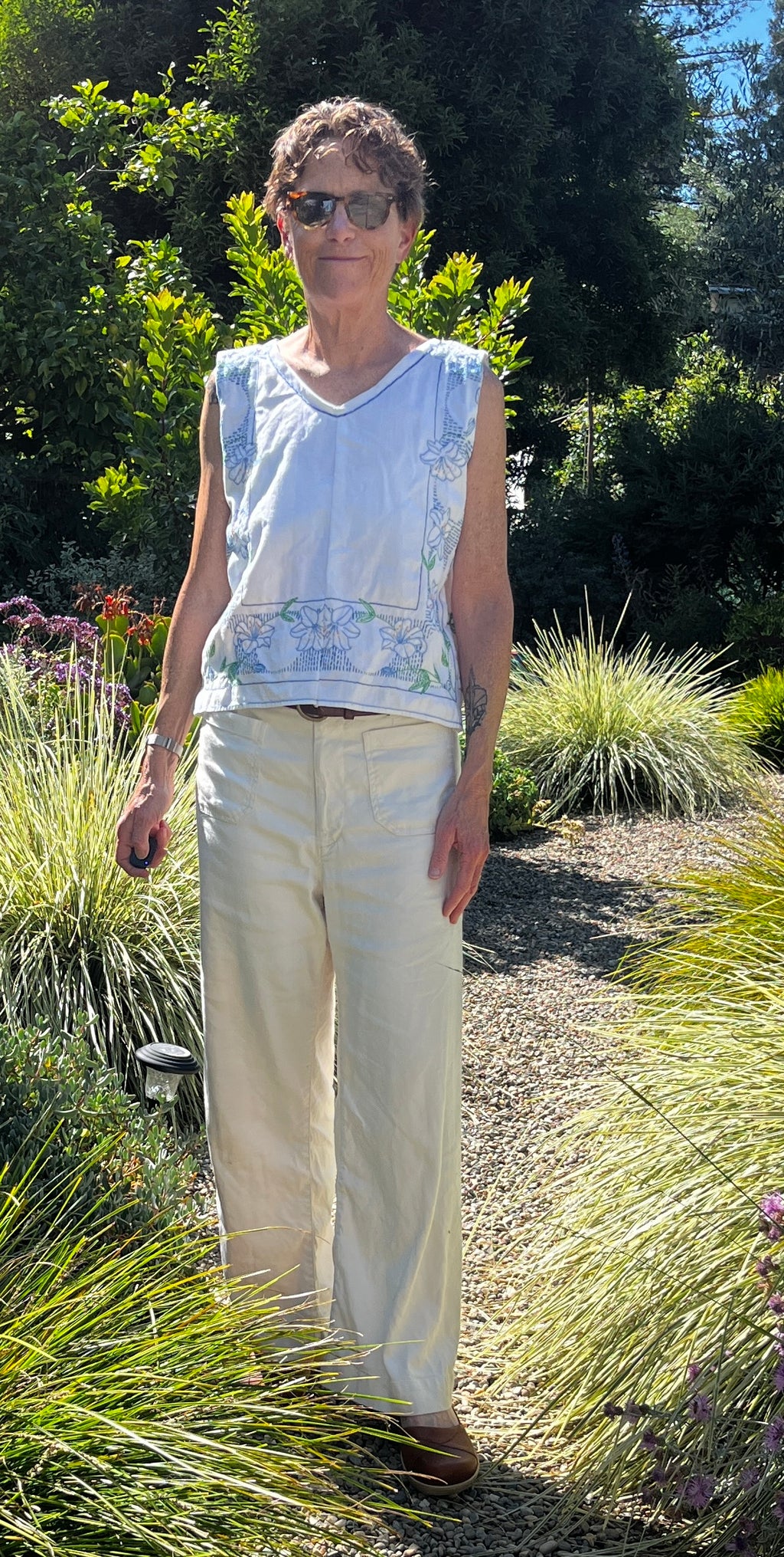Embroidered tank top