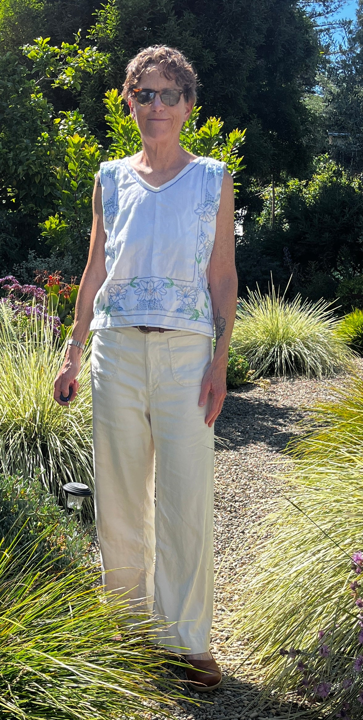 Embroidered tank top