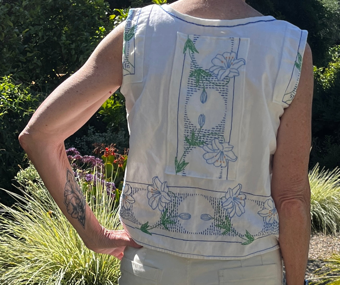 Embroidered tank top
