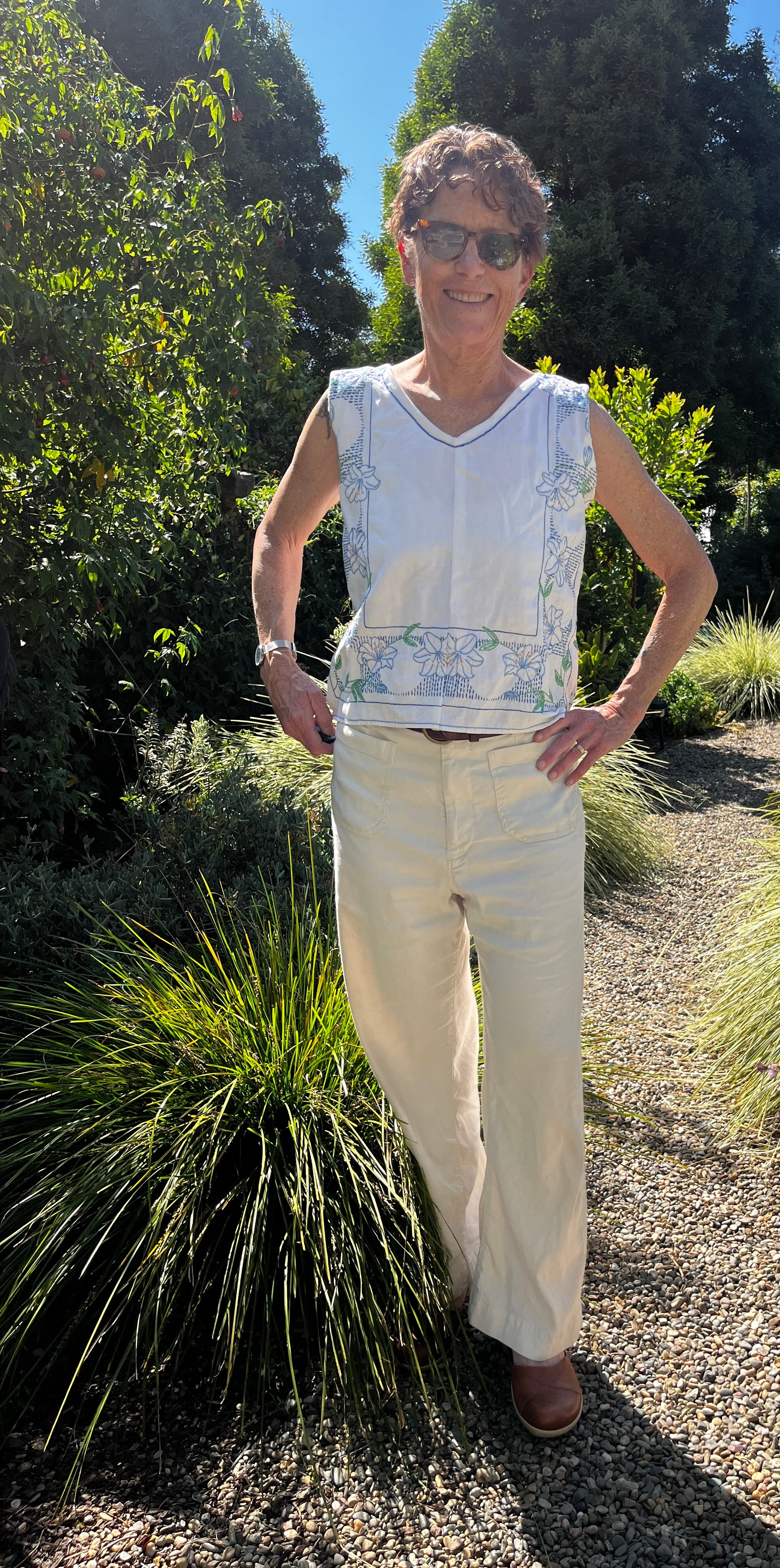 Embroidered tank top