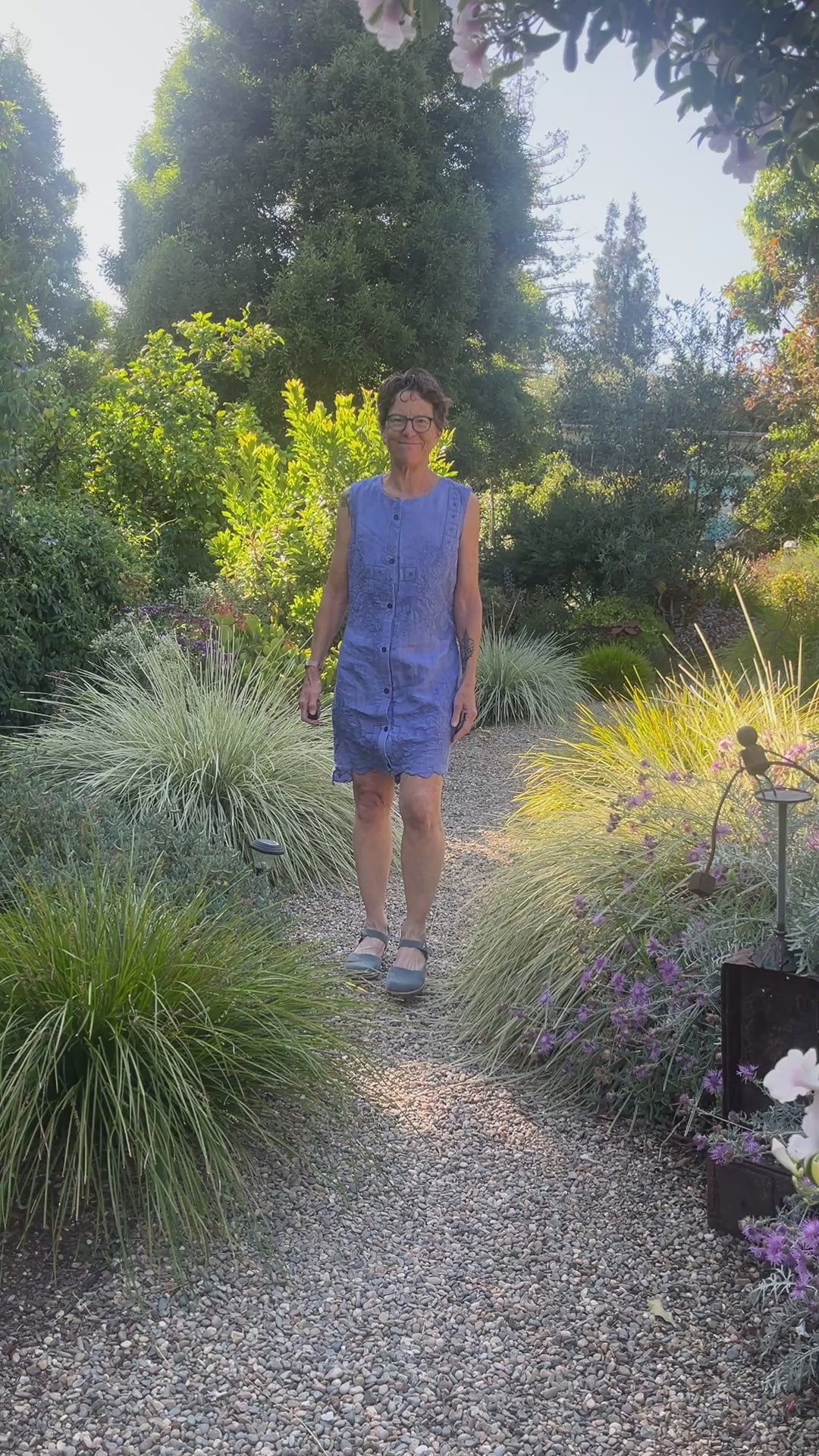 Handmade Sleeveless Embroidered Linen Dress — Upcycled, One of a Kind